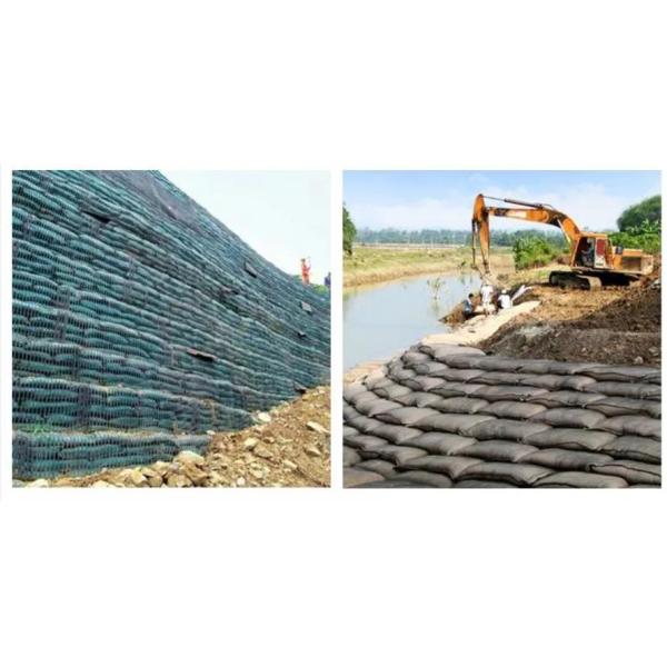 Polypropylene Geotextile Geobag Green Color Black Sand Bags