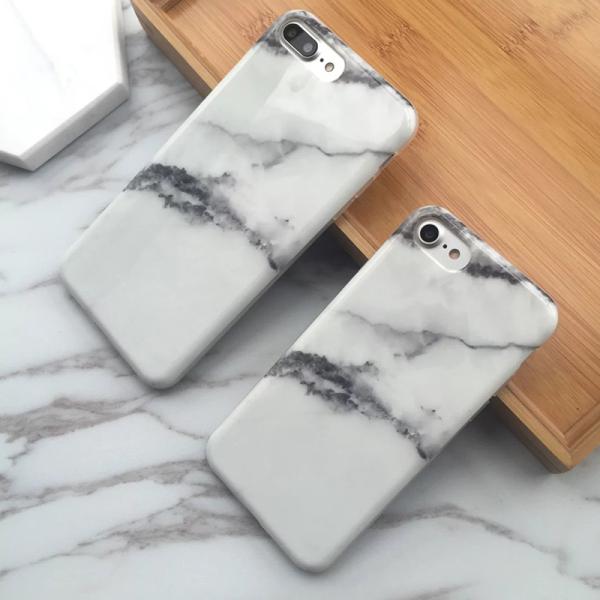 Soft TPU Black&White Marble Pattern Back Cover Cell Phone Case For iPhone 7 6 6s Plus