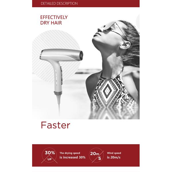 Custom Professional Hair Blow Dryer Phantom Salon With Strong Wind