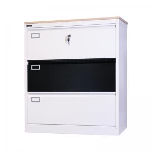 China Home Vertical Black Thick 1.2mm 3 Drawer File Cabinet wholesale