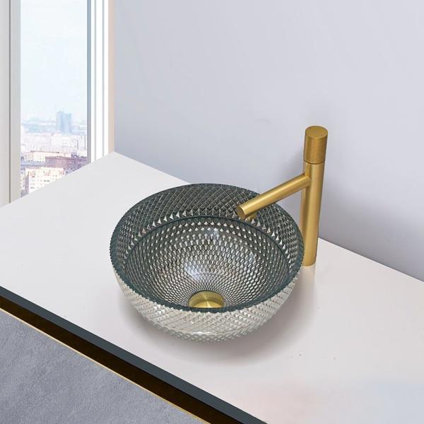 Quality Shinning Chromed Color Glass Hand Wash Basin Diameter 340mm And 395mm for sale