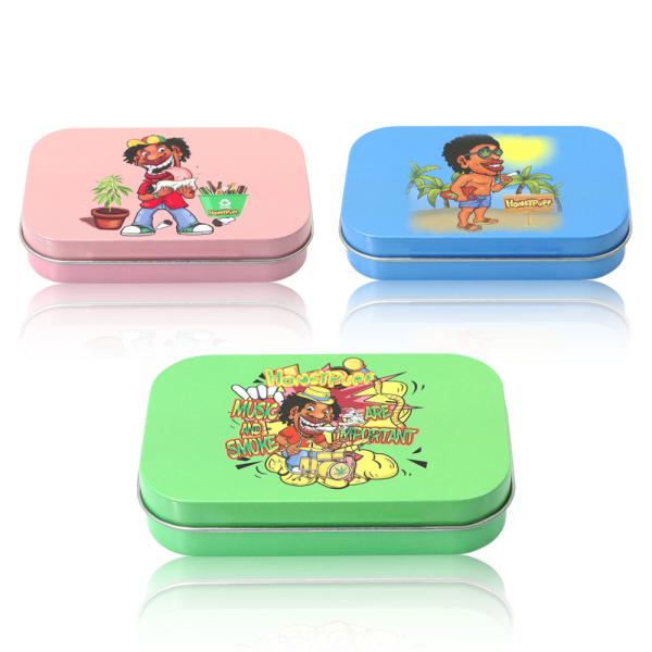 Quality High Quality Premium Stash Tin Custom Design Gift Tin Box Hinged Decorative Tin Container for sale