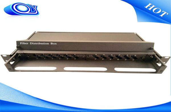 Quality Compact Design 24 Port Optical Fiber Patch Panel White / Black With Slide Out Drawer for sale