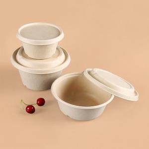 China Disposable Biodegradable Take Away Pulp Sugar Cane Bagasse Bowl with Lid wholesale