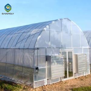 China Single Span Tunnel Steel Frame Greenhouse With Plastic Covering on sale