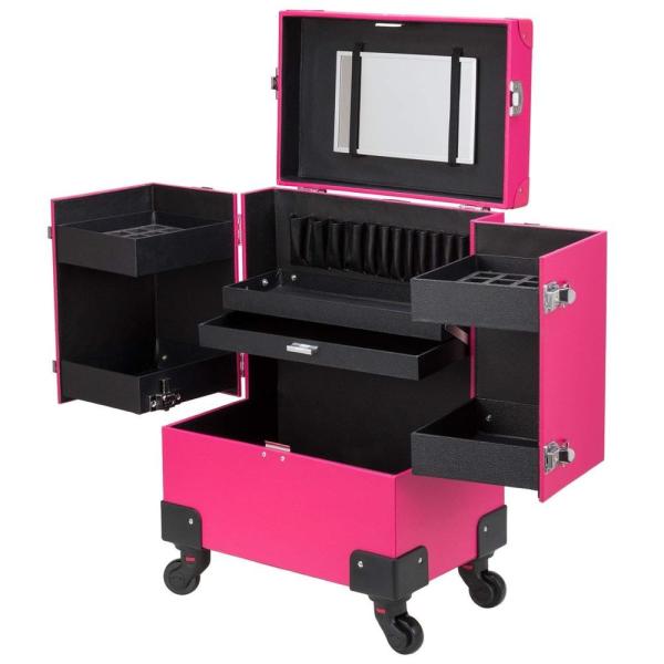 Quality High Durability Makeup Trolley Case With 4 Removable Wheels Design for sale
