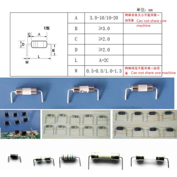 RS-907U Automatic Axial Lead Forming Machine , U Shape Resistor And Diode Lead Bending Machine