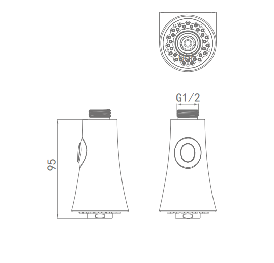 2 Modes Kitchen Shower Tap Replacement Parts Chrome ABS Sink Faucet Spray Head