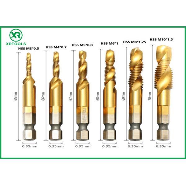 6Pcs Machine Use HSS Combination Drill And Taps Set ,Hss Machine Taps And Drill Sets