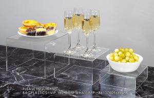 Acrylic Boxes Acrylic Display Nesting Cubes 5 Sided With Hollow Bottoms Display Stand Shelf For Comestic