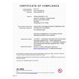 Clientop Industrial Co.,Ltd Certifications