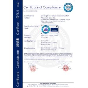 Guangzhou Tianyuan Building Materials Technology Co., Ltd. Certifications