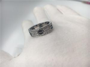 China B4207600 18K White Gold  Jewelry Love Ring With Diamonds / Ceramic wholesale