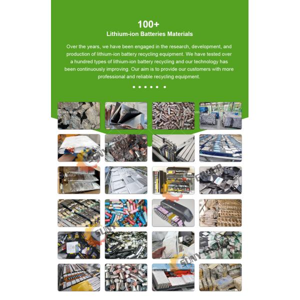Electric Power Fuel Pollution Free Lithium-ion Battery Recycle Plant with High Recovery Rate