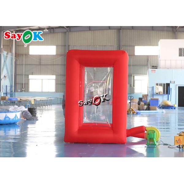 Custom Red Portable Inflatable Money Machine 1.8x1.8x2.7mH For Advertisement Event