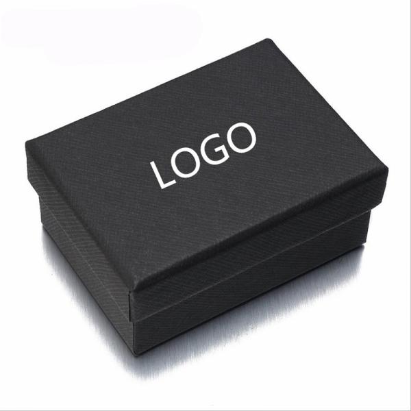 Small Black Gift Packaging Box Rigid Ring Tag Cufflink Gift Box