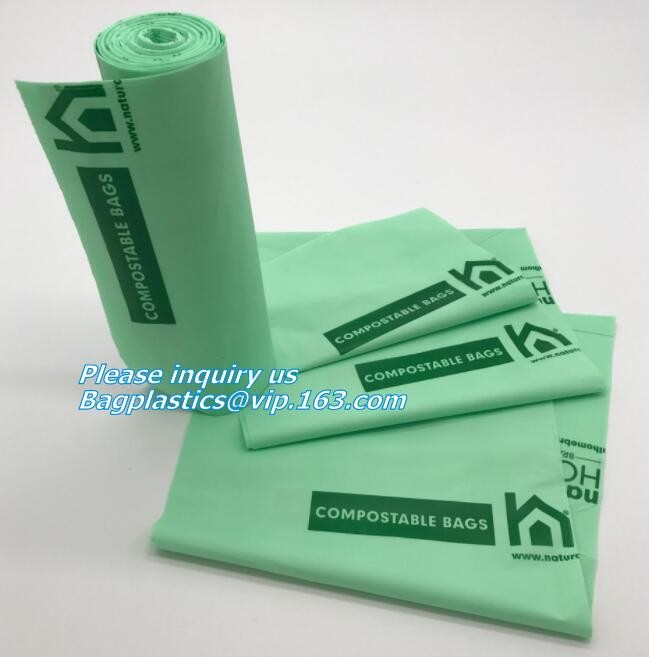 China manufacturer 100% biodegradable singlet bags with EN13432 BPI OK compost home ASTM D6400 certificates, BIO, ECO