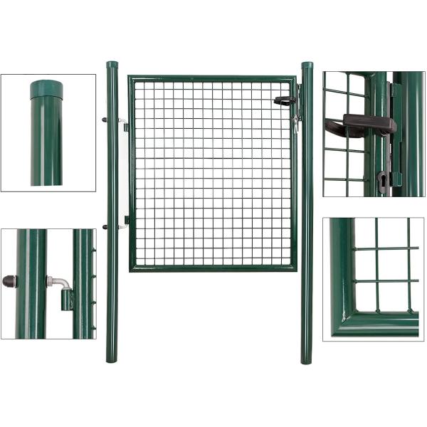 50x200mm Hole Metal Garden Fence Gate Pvc Coated Metal Frame Welded Wire Mesh