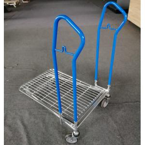 China Four Wheel Logistics Trolley / Grocery Hand Pull  Trolley Galvanized Finishing on sale