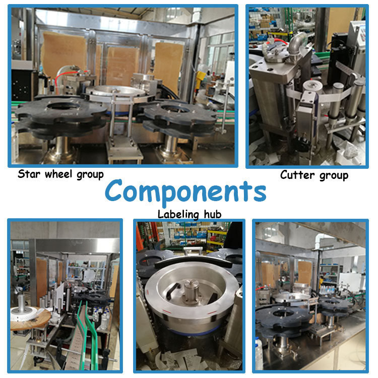 Round Glass Water Bottles Hot Melt Glue Stick OPP/BOPP Automatic Labeling Machine