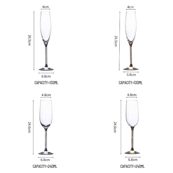 6-10OZ Bulk Crystal Champagne Flutes | Lead-Free Chip-Resistant Glassware for Hotels/Weddings