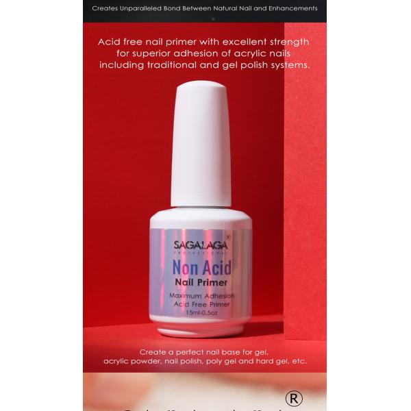 SAGALAGA Best Selling Nail Acid Primer and Nail Prep Dehydrator Private Label Acrylic Nail Bonder Acid Free Primer Bulk