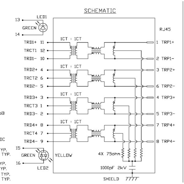 0826-1K1T-23-F Magjack Datasheet