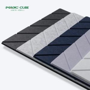 China Fire-retardant 12mm Polyester Fiber Acoustic Panel Blue PET Board on sale
