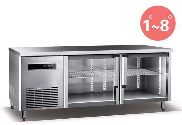 Quality Refrigerated Work Table For Kitchen 660L Commercial Refrigerator Freezer R134a Fan Cooling for sale