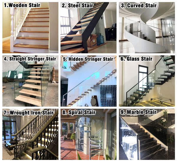 Steel Cable Stair VK67SC Tread Beech glass Aluminum Baluster Glass Handrail 304 Stainless Steel Carbon SteelPowder-coate