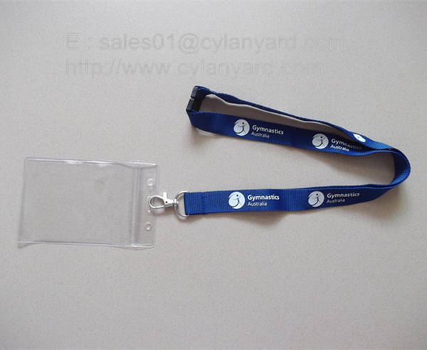 Cheap customized polyester lanyard with plastic badge sleeve