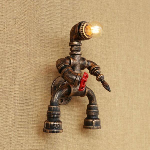 Steam punk wall lamp creative restaurant hall corridor stair iron robot wall light (WH-VR-43)