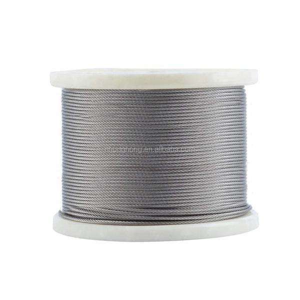 Stainless Steel Aircraft Cable T316 7x7 Steel Cable Ropes for Decking Railing System 7*7 1/8" Wire Rope Diameter 1/4 inch