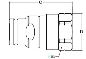 0.5'' ISO16028 NPT Hydraulic Flat Face Quick Coupler