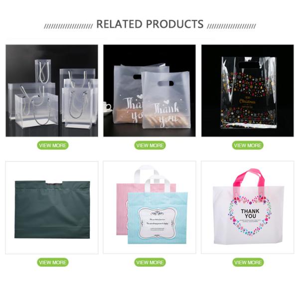 Custom logo printed wholesale gift transparent pp plastic handle bag for shopping