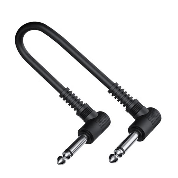 Custom 15cm 90 Degree Angle 1/4 TS Jack Electric Instrument Guitar Patch Cable