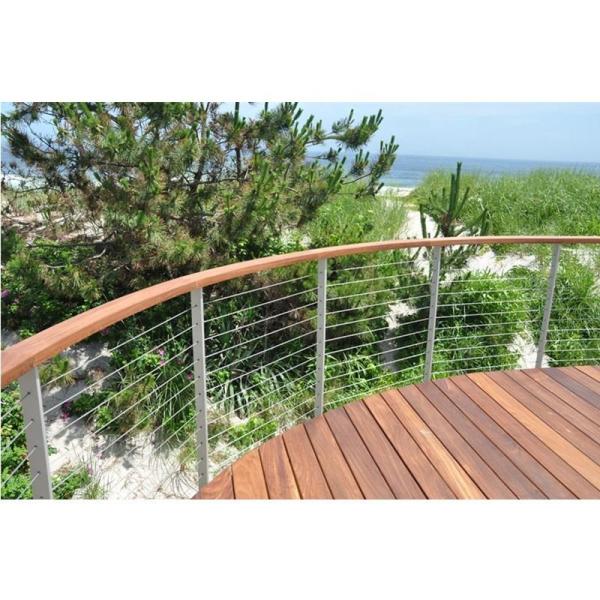 Quality Decking Aluminum Cable Railing , Stainless Steel Balustrade Wire Deck Railing for sale