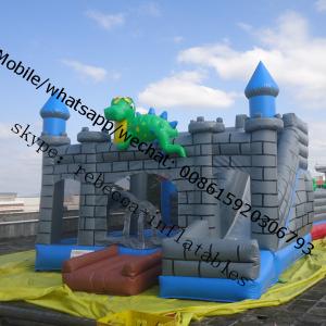 China inflatable bouncy castle with water slide inflatable dinasour castle wholesale