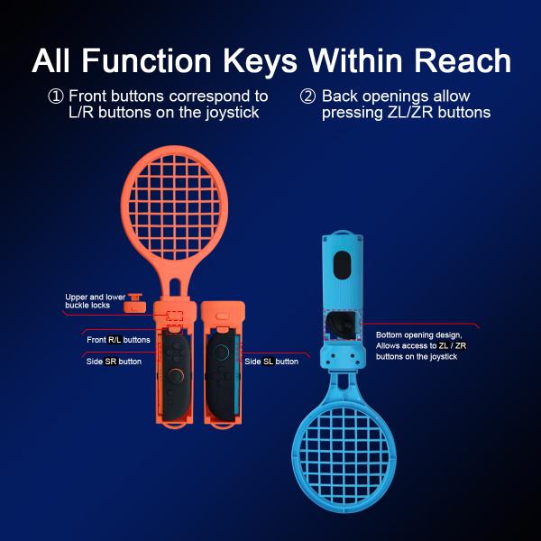 2-in-1 Tennis & Badminton Motion Racket for Nintendo Switch 2 - Realistic Swing Sports Game Handle Grip