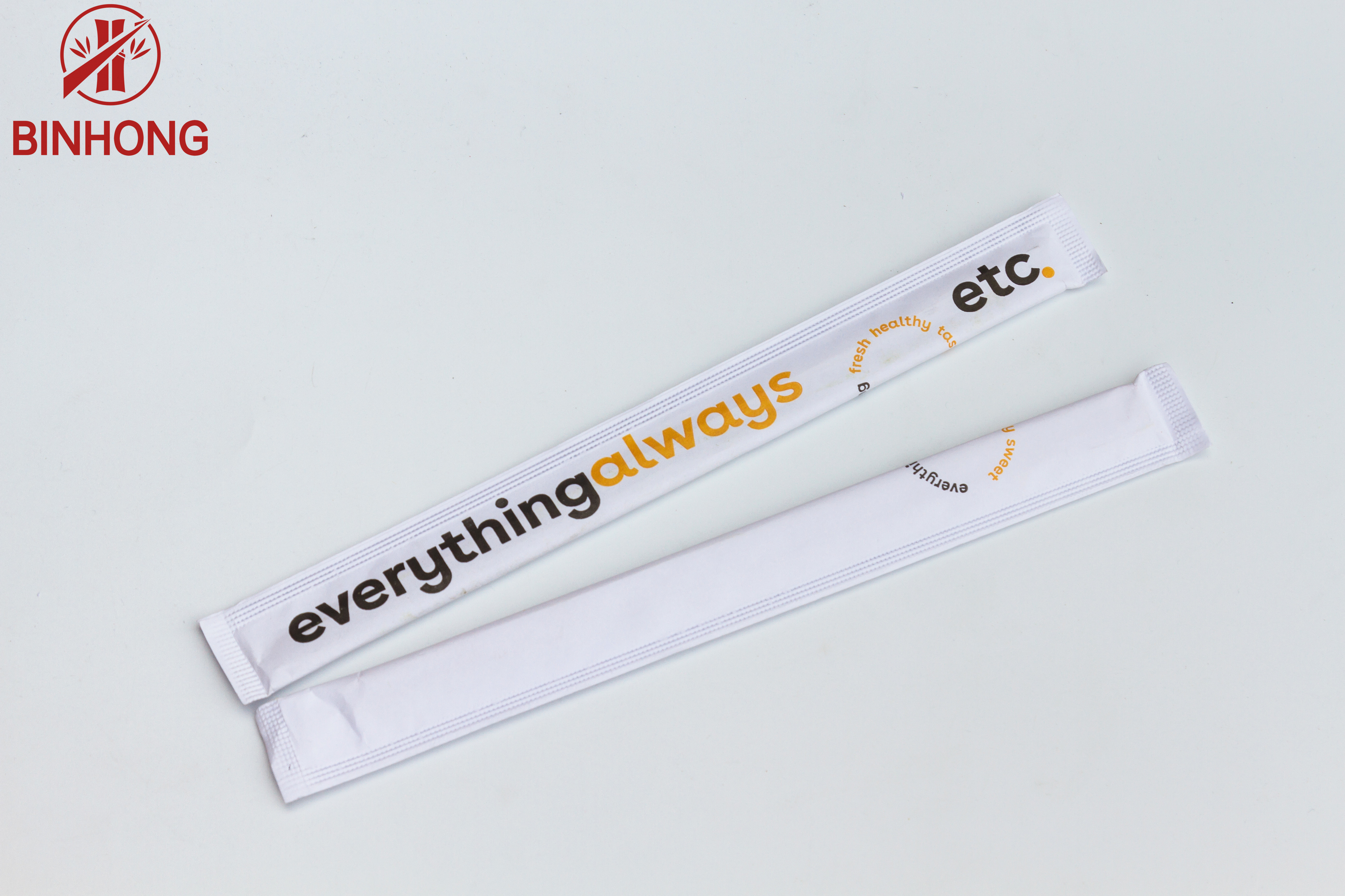 Full Paper Wrapped Printed 21cm Disposable Bamboo Chopsticks