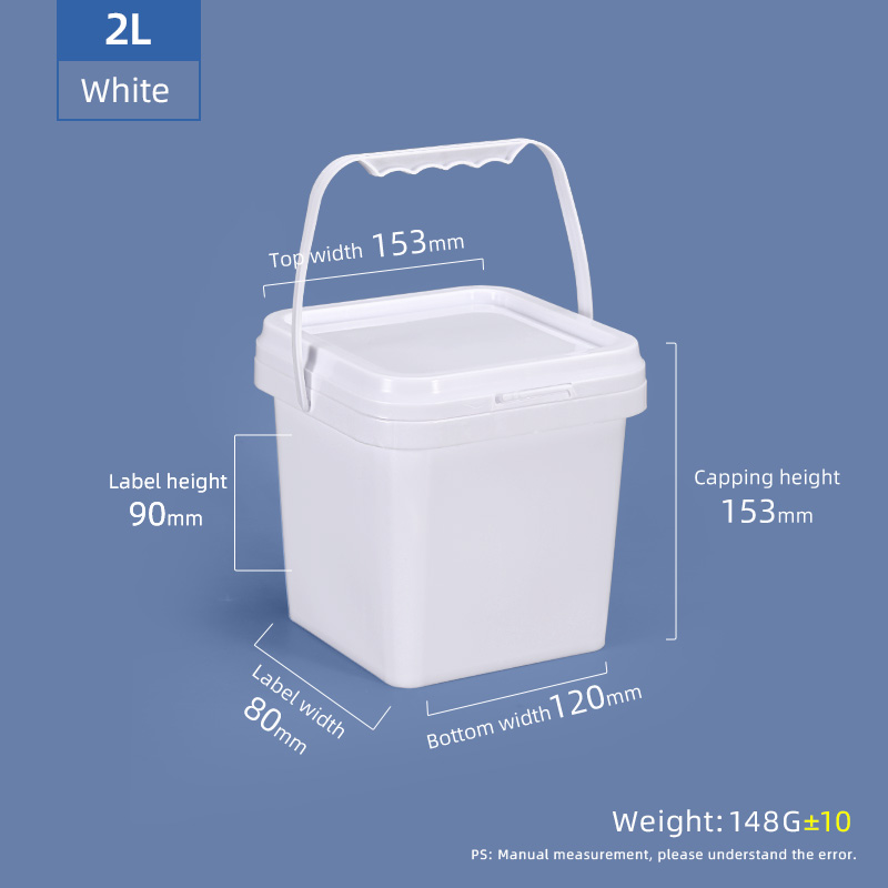 Plastic Handle 5 Gallon Black Square Plastic Bucket for Customize LOGO Custom Buckets