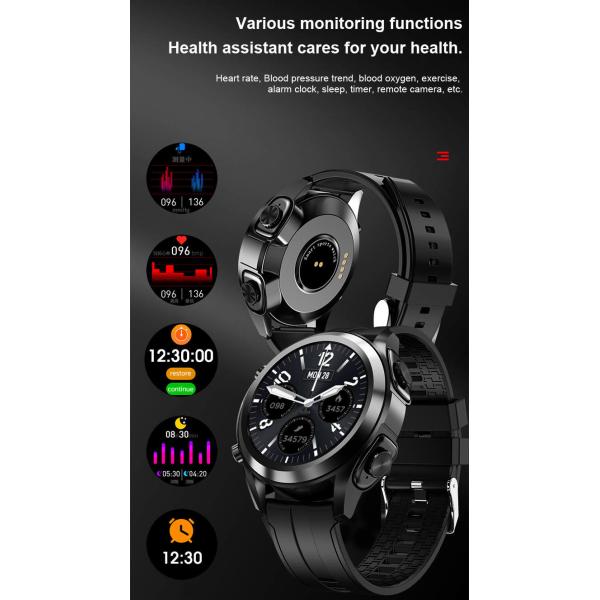 350mAH SpO2 Smart Watch With Earbud Inside Bluetooth Music Play