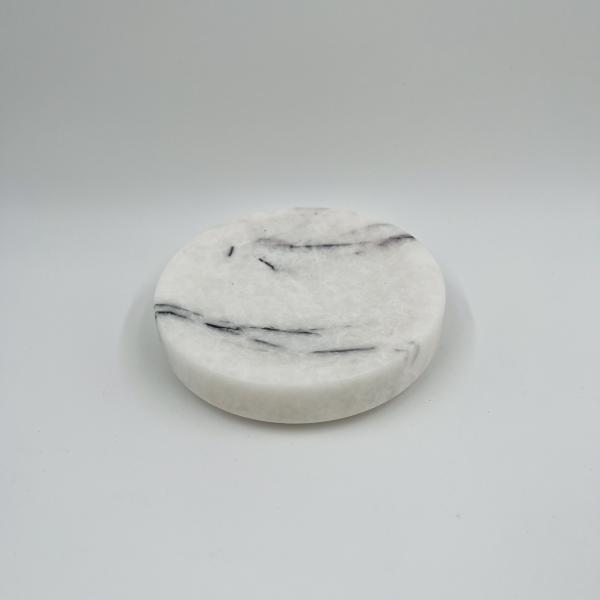 4pcs Marble Bathroom Accessories Set With White Round Shape