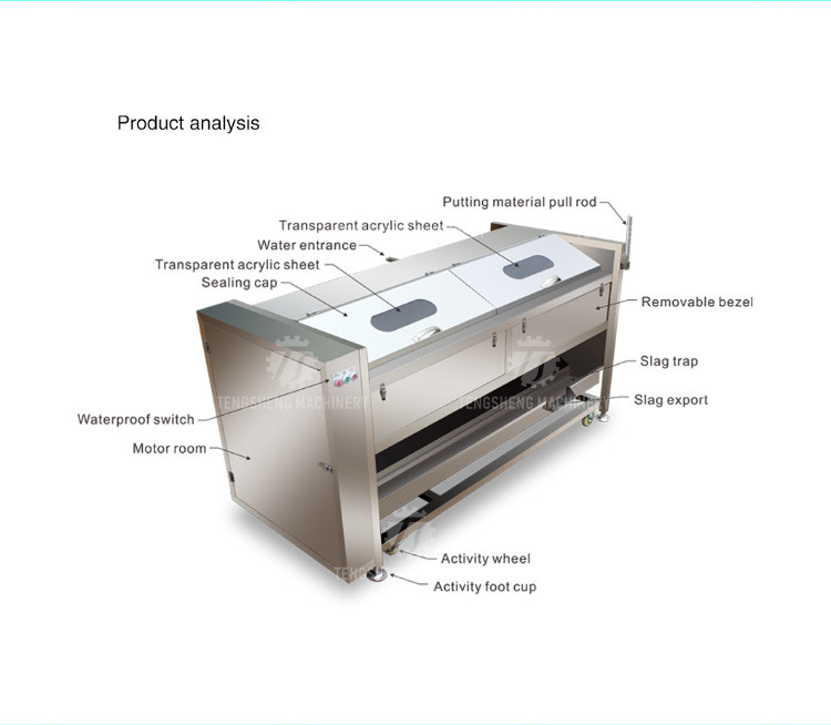 380KG Stainless steel wool roller peeling cleaning machine potato automatic fruit and vegetable peeling