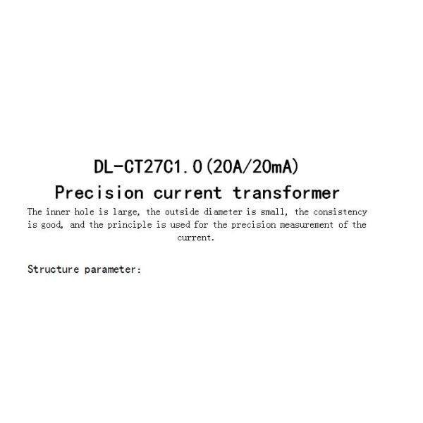 Dl-ct27c1.0 large current high precision 20a/20ma 70A soft start motor protection