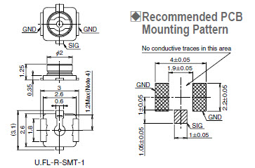 U.FL Connector Plug RF Coaxial Connector 50 Ohm Surface Mount
