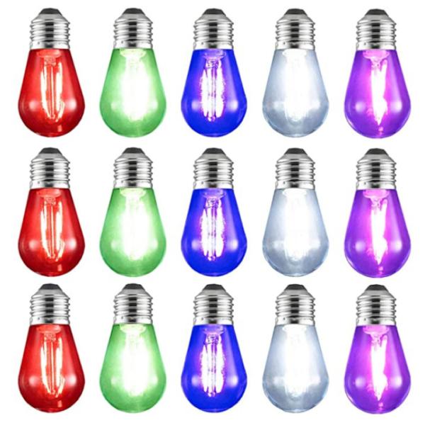 2200K CRI80 E26 S14 LED Filament Bulb String Lights 3W