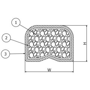 China 9x5mm Emi Rubber Gasket , Flat Conductive Foam Gasket wholesale