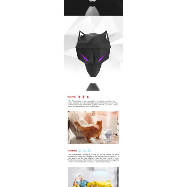 HOMEFISH 600ML Warwolf Big Capacity Air Aroma Diffuser Continuous Mist