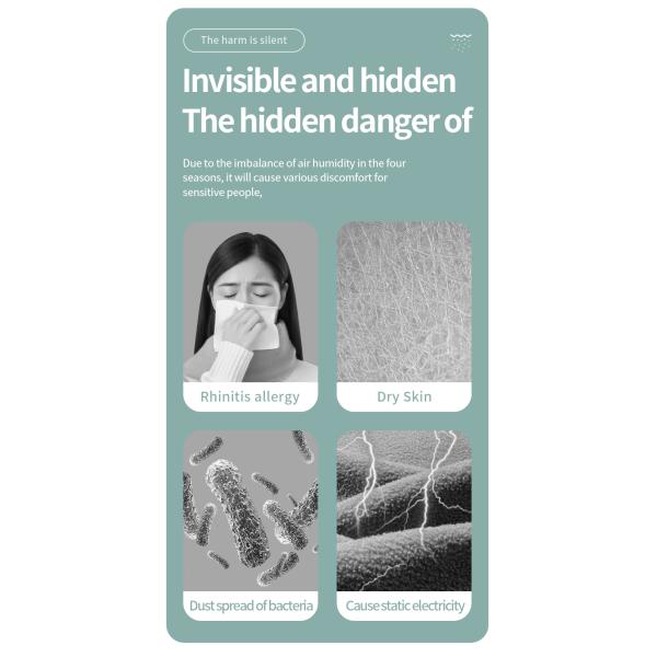 HOMEFISH Anti Gravity Cool Mist Humidifier Small Room Back Flow Humidification Machine White 800ml Capacity